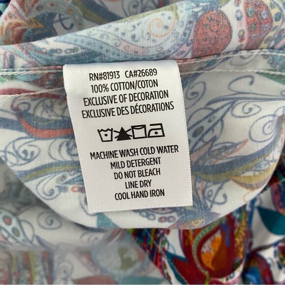 Robert Graham Hillard Cuff Floral Print Button Down Shirt size large - Picture 6 of 8